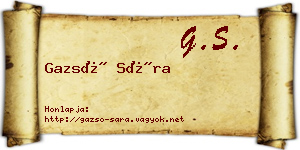 Gazsó Sára névjegykártya